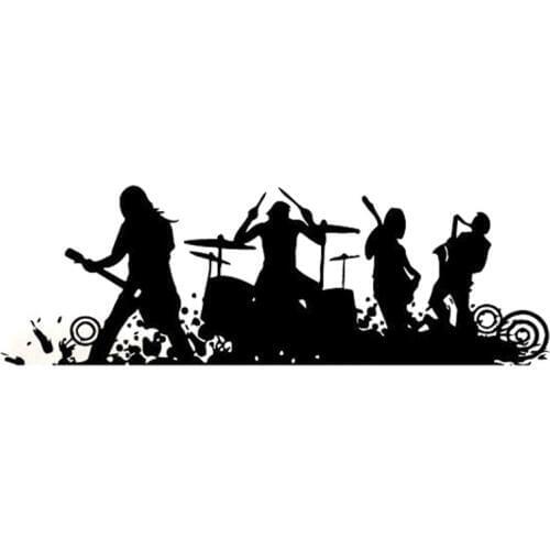 18.7CM*6.1CM Fashion Rocking Band Melody Music Silhouette Vinyl Car Sticker Decor S9-0814