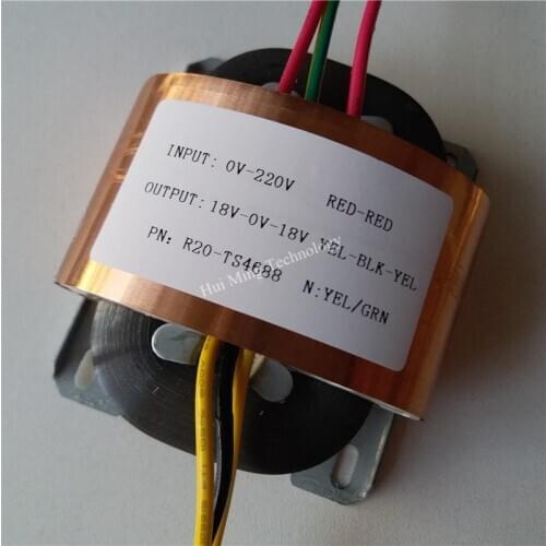 18V-0-18V 0.8A Transformer R Core R20 30VA custom transformer 220V input dual 18V copper shield for pre-amplifier power supply