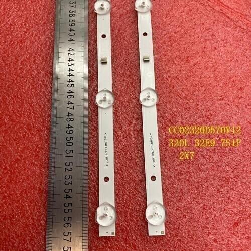 2pcs/set LED backlight strip For RCA RTDVD3215-B AOC T3211M 320L 32E9 7S1P 2X7 CC02320D570V12 08 02