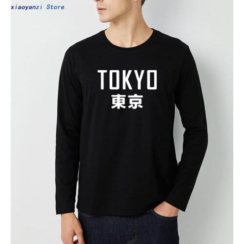 2020 New Fashion Brand Mens t shirts Harajuku printed Tokyo City Printing long sleeve t shirt Hip Hop Streetwear 4XL Plus Size