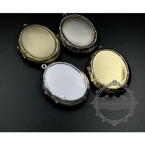 30x40MM bezel vintage style brass antiqued silver,bronze,gold,silver oval photo locket pendant charm 1121058