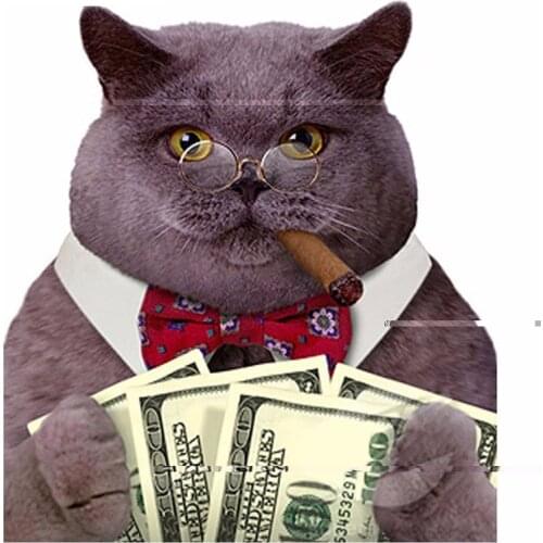 5D DIY Diamond Painting Cat With Cash Full Square 3D Diamond Embroidery Cross Stitch Cat Dollars Cigar Needlework Mosaic Kit