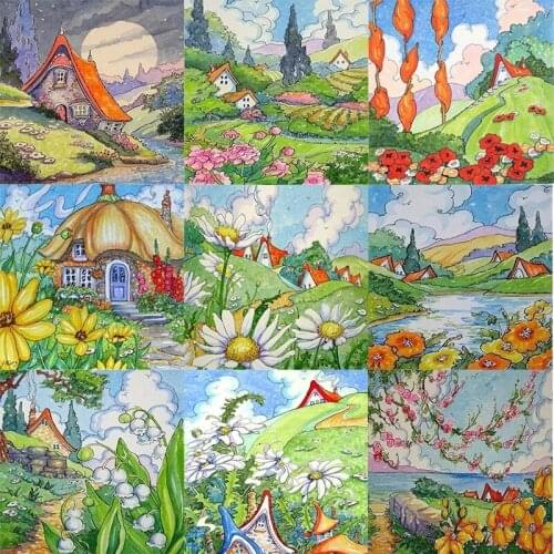 Diamond Painting 5D DIY Country Landscape Square Drill Photo Custom Colorful Handmade Rhinestone Mosaic Home Room Wall Decor