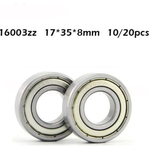 Free shipping 16003zz 10/20pcs Double Shielded Deep Groove Ball Bearings 16003ZZ 17*35*8 mm