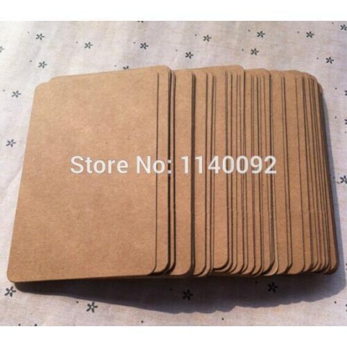 Free shipping 6x10cm,100 pcs a lot 350 gsm blank kraft paper card DIY bookmark/message card/gift decorated card/word card/labels