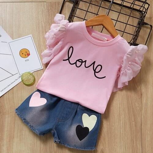 BFORTUNE Girls Clothes Fashion Summer Chidlren Clothes Sleeveless T-shirt+Pants 2PCS Kids Clothing Sets Vetement Enfant Fille