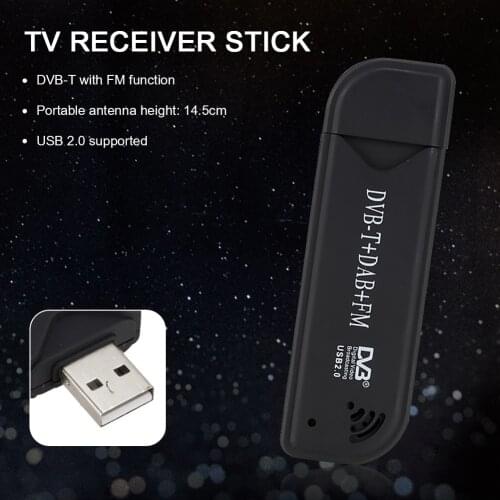 Digital TV Stick USB 2.0 DVB-T DAB FM Antenna Receiver Mini SDR Video Dongle for Household Television Playing Decoration