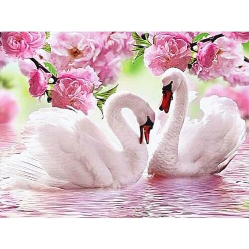 DIY Diamond Painting Full Diamond Mosaic Art Cross stitch Swan Crystal Drawing Embroidery Gift Home Decor Painting Wall Stickers