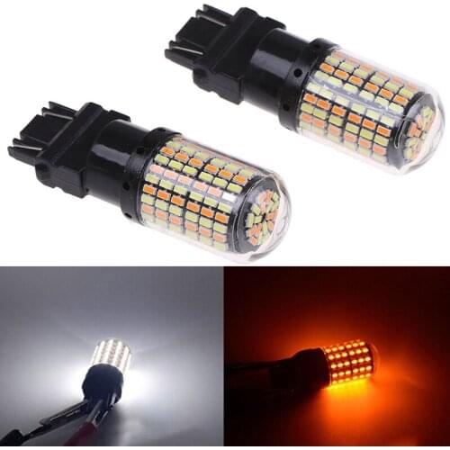 Hot Selling Two White Plus Yellow Reversing Lights Switching Double White Amber Parking Signal Led Bulbs