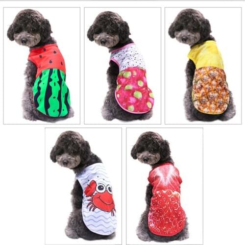 Economical T-Shirt Soft Small Dogs Clothes Cute Pet Dog Cat ClothesFruit Design Clothing Summer Shirt Casual Vests Pet Supplies