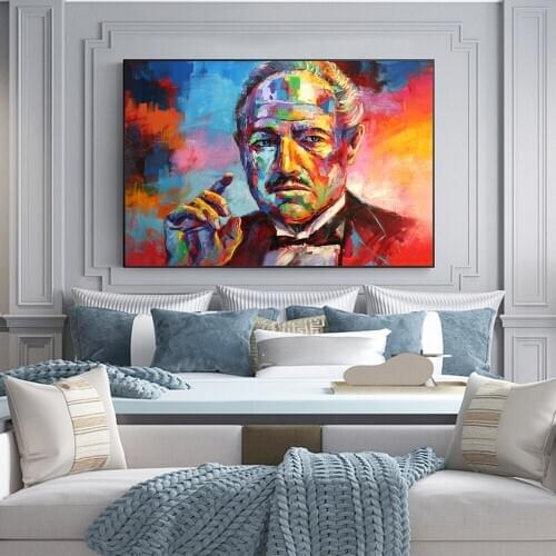 Graffiti Art Of Godfather Canvas Art Posters And Prints Street Art Canvas Paintings On the Wall Godfather Art Pictures Cuadros