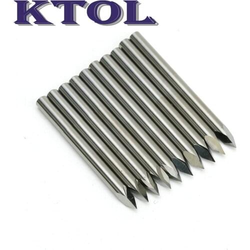 30 degree 3.175x0.2mm 3-Face PCB CNC Engraving Bits Wood Cutter Tools, Solid Carbide End Mill Engraving Bits for Acryl 3D Router