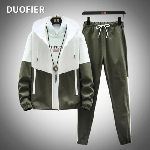 Patchwork Hip Hop Casual Mens Sets 2021 Tracksuit Men Sport 2 Piece Set Ropa Hombre Streetwear Fitness Male Hooded Outfit 6XL