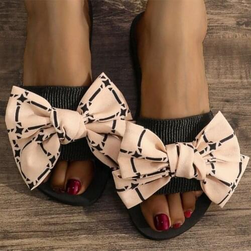 Summer Sandals Shoes Womens Fashion Bow Sandals Slipper Indoor Outdoor Flip-Flops Beach Shoes Female Slippers Ladies Shose m27