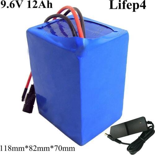 Customizable 9.6v 12Ah 3s 18650 lifepo4 lithium battery pack for 9V 10V childrens toy car electric remote control boat+ Charger