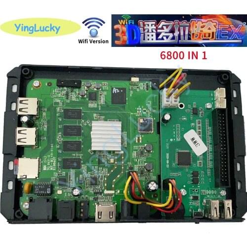 NEW 3D WIFI Pandora Saga 6800 Box Family Motherboard USB Connection Game Board With Cable Power Plug for TV PC HD Arcade Machine