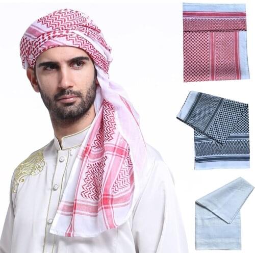 Adult Men Arab Head Scarf Keffiyeh Middle East Desert Shemagh Wrap Muslim Headwear Arabian Costume Accessories TT@88