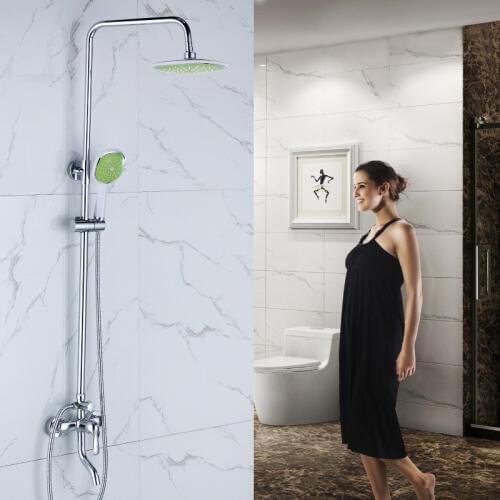 Bathroom Shower Faucets Set 3 Mode Rainfall Shower Head Hand Shower Sprayer Bathroom Shower System Set Wall Mounted Faucet Tap