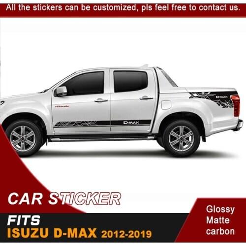 4 Pcs side door and rear circuit lines stripe graphic Vinyl car sticker for isuzu d-max 2012- 2019 CABINE CREW 4X4 2019 XRUNER