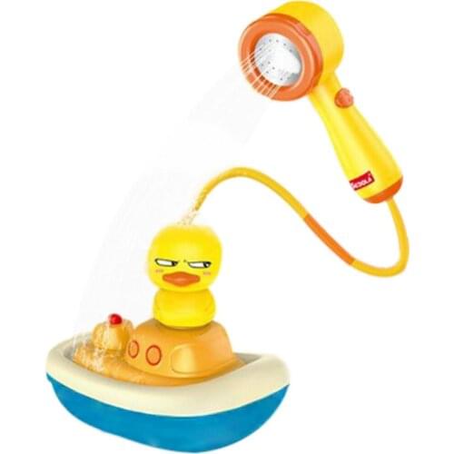 New Cute Baby Bathtub Toy Electric Boat Bath Toy With 3 Ducks Sprinklers Infant Bathroom Bathtub Shower Toys Children Water Toy