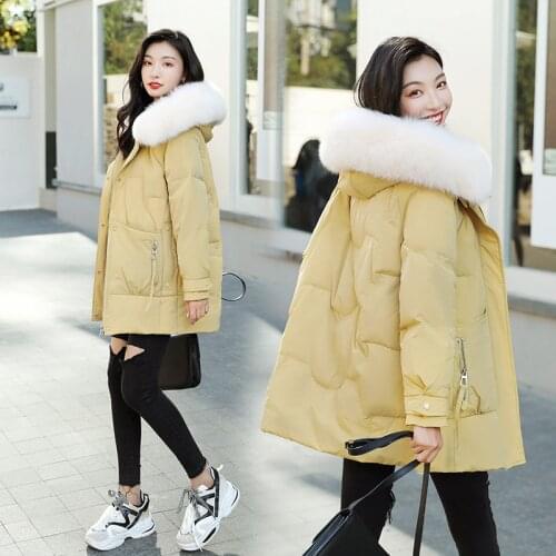 2021 New Winter Long Sleeve Down Jacket Women Thick Coat Women Hooded Warm Female Cotton Clothes Winter Size L Womens Jacket