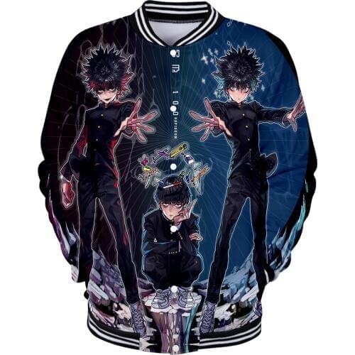 2020 autumn new mens 3D baseball casual jacket mens / womens hip hop 3D printing Mob Psycho 100 fashion baseball jacket hot