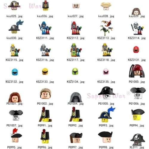 Single Pirates of The Caribbean Jack Sparrow movie Pirates Imperial Figures Head accessories Building Blocks toys Series-087