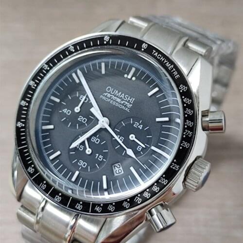 OUMASHI 39mm Men Watch Sport 24 hours Multifunction Watches Top Brand Luxury Full Steel full chronograph Quartz Clock OS20 Men