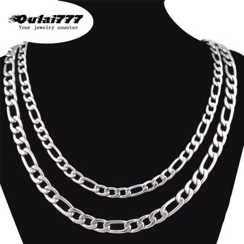 2019 Stainless Steel Hip Hop Men Necklace gifts Women mens pendant Decoration on The Necklaces Male Figaro Chain long jewerly