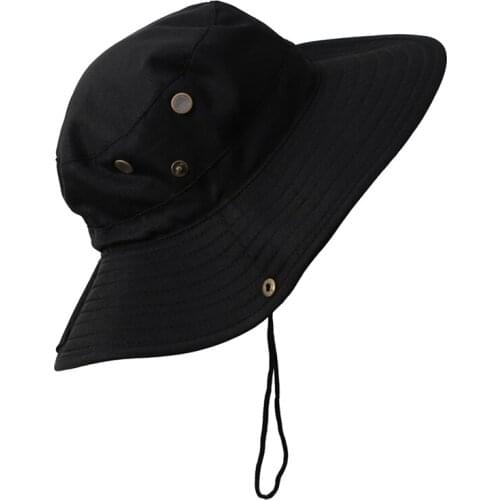 Unisex Bucket Hats Summer Foldable Sunscreen Panama Hat Solid Color Hip Hop Wide Brim Beach UV Protection Fisherman Hat