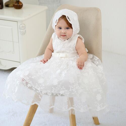 Baptism Baby Girl Dresses Extra Long Floor-Length Summer Birthday Party Vestido 2021 Toddler Baby Girls Clothes RBF194003