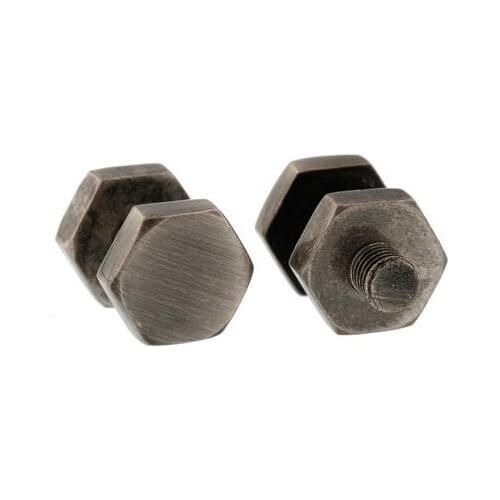 Cool Screw Nut Cufflinks Surface Brush Finished Cuff Links Gun Black Color Mens Suit Shirt Cuff Button Fashion Jewelry 6pairs