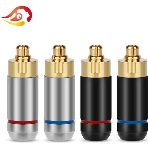 QYFANG 1Pair Gold Plated Earphone DIY Pin Wire Connector For UE900 DN2002 DK-3001es10 HiFi Headset Metal Plug Audio Jack Adapter