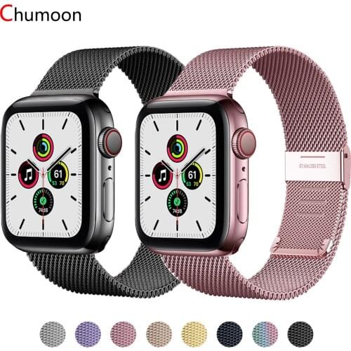 Band For Apple watch Strap 44mm 40mm Stainless steel Metal belt magnetic Loop correa bracelet iWatch series 3 4 5 6 SE Strap