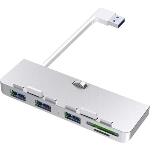 Rocketek Aluminum Alloy USB 3.0 Hub 3 Port Adapter Splitter with SD/TF Card Reader for iMac 21.5 27 PRO Slim Unibody Computer