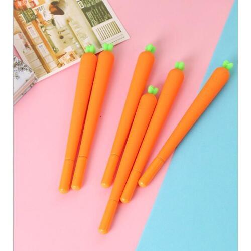 48pcs/lot Cute carrot gel pen 0.5mm black ink pens Vegetable typeGift for kids stationery Office school supplies G015