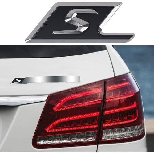 S Letter Logo Car Trunk Decor Sticker For Mercedes Benz AMG W126 W140 W220 W221 W222 W201 W202 W245 W246 W218 C E S Class GT