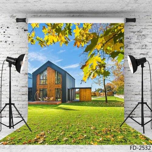 Sunlight House Lawn Leaves Photographic Backgrounds Vinyl Photo Studio Backdrops for Wedding Baby Photo Studio Fotografia