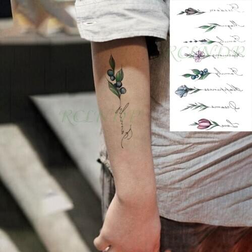 Waterproof Temporary Tattoo Sticker Flower Letter Element Style Fake Tatto Flash Tatoo Back Leg Arm Art for Women Men