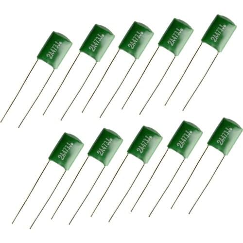 Tooyful 10 Pieces 0.047/2A473J Capacitors DIY for Electric Guitars Bass Tone Caps Green