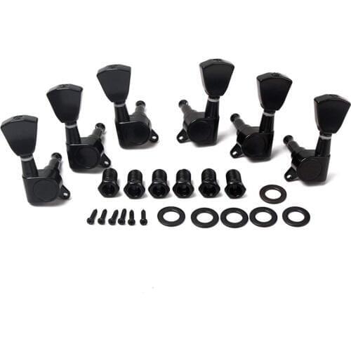 Acoustic Guitar Tuner 3 Left 3 Right Guitar Strings Tuning Pegs Machine Heads - PREMIUM QUALITY - (Black)