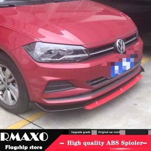 For Volkswagen POLO Body kit spoiler 2019-2020 For POLO 4DEC ABS Rear lip rear spoiler front Bumper Diffuser Bumpers Protector