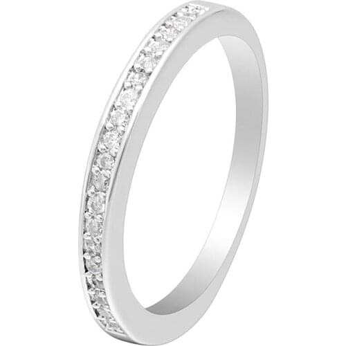 Hainon Silver color Rings for Women Classic Round Full Pave AAA Cubic Zircon Engagement Wedding Finger Ring Jewelry