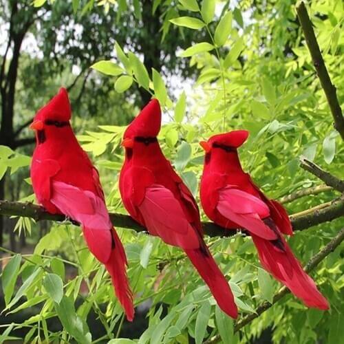 1Pc DIY Party Creative Foam Feather Artificial Parrots Imitation Bird Model Home Outside Garden Wedding Decoration Ornament