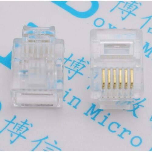 10Pcs/Lot Telephone Cable Crystal Head Rj11 Rj12 Universal 6 Core 6P6C Crystal Joint Network