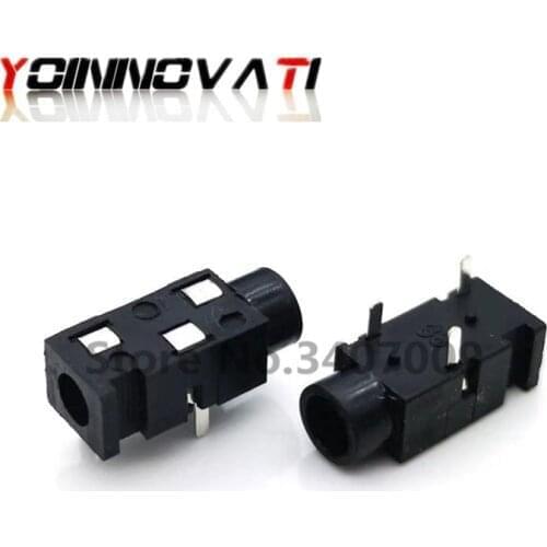 100pcs 3.5 Headphone Jack Audio Jack PJ-320 3P Female Connector DIP Stereo Headphones PJ-320B