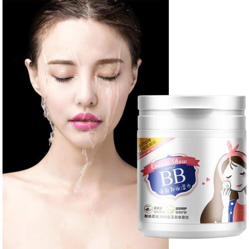 BIOAQUA 100pcs Makeup Remover Wipes Face Eye Lips Deep Cleansing Dirt Cosmetics Vestigital Cotton Pads Moisturizing Skin Care