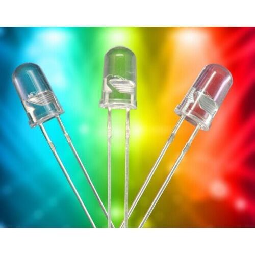 1000PCS / LOT line LED Light Bead , F5 colorful lights, transparent flash, LED Light Bead 5mm RGB flash