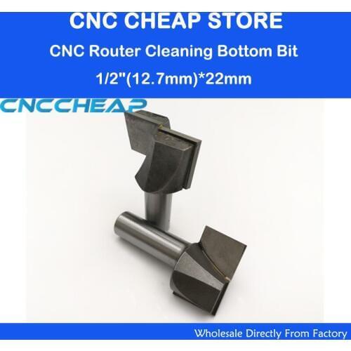 2pcs 1/2" CNC carbide end mill tool woodworking router bit Cleaning bottom end milling cutter MDF,PVC,acrylic,wood 12.7*22mm