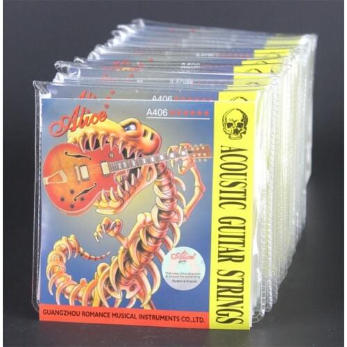 20 Sets Alice A406P-L Colourful Ball-End Stainless Steel Copper Alloy Acoustic Guitar Strings (012-053)